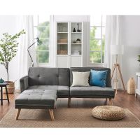 Panama Velvet 3 Seater Corner Sofa Bed With Footstool