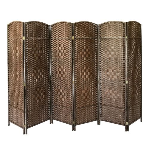 Room Divider 6 Panel Partition Walls Wicker Folding